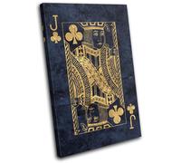 Jack of Clubs Shabby Chic Vintage SINGLE TELA parete arte foto stampa