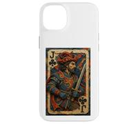 Jack of Clubs Warrior Knight Medieval Fantasy Lucky Poker Custodia per iPhone 14 Plus