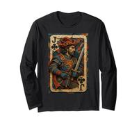 Jack of Clubs Warrior Knight Medieval Fantasy Lucky Poker Maglia a Manica