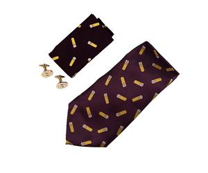 Jack Pyke Cravatta, Fazzoletto E Gemelli Set Regalo - Cartuccia Design da Uomo
