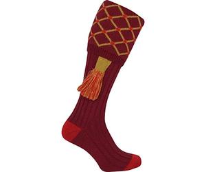 Jack Pyke Harlequin - Calzettoni da Caccia con Reggicalze - arlecchino - Bodeaux/Oro