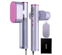 Jack & Rose Piastra a vapore, tensione 110-240 V, riscaldamento rapido 15 s, Steamer portatile per vestiti, ferro da stiro da viaggio 2 in 1, 1000 W, piastra da viaggio per viaggi globali, viola