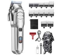 Jack & Rose Tagliacapelli uomo professionale, macchinetta per capelli con display a LED regolabarba elettrico cordless IPX7 impermeabile per capelli e barba da uomo