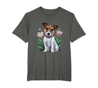 Jack Russel Terrier con grandi tulipani Maglietta