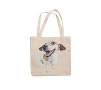 Jack Russell - Borsa in iuta riutilizzabile per amanti dei cani, in tela, per la spesa, palestra, spiaggia, riutilizzabile, idea regalo, regalo di compleanno, Natale o Babbo Natale segreto