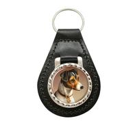 Jack Russell Di Carl Reichert Portachiavi In Pelle