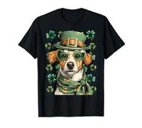 Jack Russell - Occhiali da Sole con quadrifogli e Cuori, per San Patrizio Maglietta