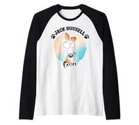 Jack Russell Terrier Cane Mamma Papà Kawaii Dog Doodles Maglia con Maniche Raglan