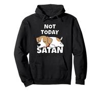 Jack Russell Terrier Cane Pigro Not Today Satan Felpa con Cappuccio