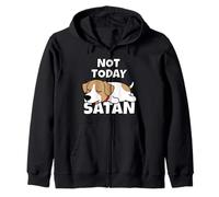 Jack Russell Terrier Cane Pigro Not Today Satan Felpa con Cappuccio