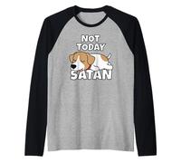Jack Russell Terrier Cane Pigro Not Today Satan Maglia con Maniche Raglan