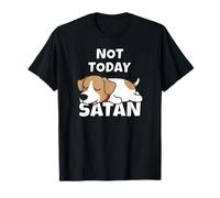 Jack Russell Terrier Cane Pigro Not Today Satan Maglietta