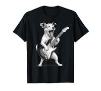 Jack Russell Terrier che suona la chitarra musica rock amante dei cani Maglietta