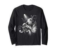 Jack Russell Terrier che suona la tromba Jazz Music Dog Lover Maglia a Manica