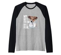 Jack Russell Terrier con Una Frase Carina Maglia con Maniche Raglan