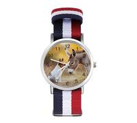 Jack Russell Terrier Dog and Donkey Orologio da polso personalizzato al quarzo con numeri arabi con cinturino regolabile per uomo e donna