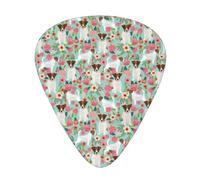 Jack Russell Terrier floreale,12 pezzi di plettri per chitarra, 3 plettri di diverso spessore per chitarra acustica, basso, ukulele