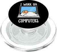 Jack Russell Terrier I Work On Computer Dog Sleep Puppy PopSockets PopGrip per MagSafe
