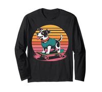 Jack Russell Terrier Skateboard Cane Maglia a Manica