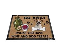 Jack Russell Terrier - Vai Via Se Non Hai Vino E Dolcetti Per Cani Zerbino Di Benvenuto Resistente Tappeto Ingresso Casa Facile Da Pulire Tappetini Porta Dingresso Per Terrazzo Balcone 40X60 Cm