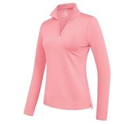 Jack Smith Maglietta sportiva da donna, a maniche lunghe, ad asciugatura rapida, traspirante, per golf, equitazione, polo, rosa chiaro., L