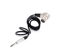 Jack stereo in alluminio da 6,35 mm a connettore XLR a 3 pin Cavo audio for microfono maschio ad angolo retto 90 gradi curvo multidirezionale(Silver Black,1m)