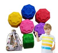 Jack tradizionale coreano, gioco di cattura in pietra,Pebbles Set Jack tradizionale - coordinatore a mano giocattolo colorato brillante per la famiglia, gli adulti,