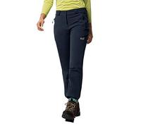 Jack Wolfskin Activate Thermic - Pantaloni Softshell da Donna, Antivento e Impermeabili, Molto Traspiranti, Elasticizzati, in Softshell, Colore: Blu Notte