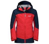 Jack Wolfskin Akka - Giacca Impermeabile da Ragazzo, Ragazzo, 1607342-2015092, Peak Red, 92