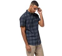 Jack Wolfskin - Camicia da Uomo Highlands Blu Notte a Quadretti M