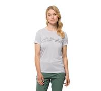 Jack Wolfskin Crosstrail Graphic T W T-Shirt Manica Corta, Nuvola Bianca, XS Donna