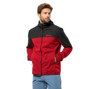 Jack Wolfskin Feldberg Felpa con Cappuccio M Giacca Softshell, Rosso Bagliore, L Uomo