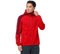 Jack Wolfskin Go Hike Softshell M - Giacca da Uomo, Uomo, Giacca a Vento, 1306921, Rosso - Fiery Red, S