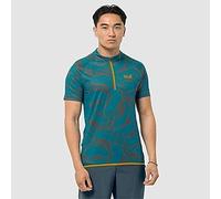 Jack Wolfskin, Gradient, Top Ciclistico Funzionale, Allover Baltico Blue., L, Uomo