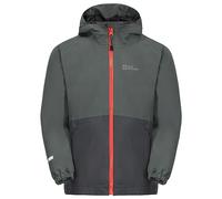 Jack Wolfskin Iceland Giacca 3 in 1 K, Ardesia/Verde, 92 Unisex-Bambini e Ragazzi