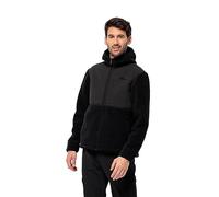 Jack Wolfskin Luce di Roccia con Cappuccio Jkt M Giacca in Pile, Nero, L Uomo