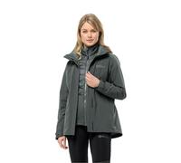 Jack Wolfskin Luntal Jkt W 3 in 1 Giacca, Ardesia/Verde, L Donna