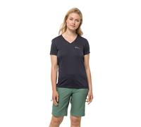 Jack Wolfskin - Maglietta a maniche corte da donna con scollo a V