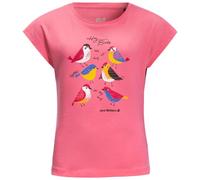 Jack Wolfskin Maglietta da Bambina con Scritta Tweeting con Uccelli