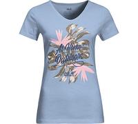 Jack Wolfskin - Maglietta da Donna At Home, Blu Ghiaccio, M