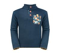 Jack Wolfskin Maglione in Pile da Ragazza, Villi Button, Colore Blu Scuro, 128, Mare Scuro, 128 cm