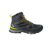 Jack Wolfskin Scarpe da Trekking da Uomo Force Striker Texapore Mid M, Black Burly Yellow Xt., 43 EU