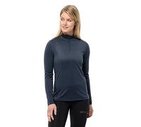 Jack Wolfskin Sky Thermal Hz W Maglietta da Escursionismo, Blu Notte, S Donna