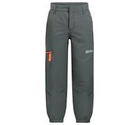 Jack Wolfskin Turbulence Pants K Pantaloni da Escursionismo, Ardesia/Verde, 116 Unisex-Bambini e Ragazzi