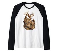 Jackalope Cryptid Antlered Rabbit Folklore Americano Maglia con Maniche Raglan