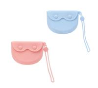 JACKANNA Scatola parentesi graffe con ventilazione - Custodia in silicone per aligner/retainer | Con gancio di rimozione e spazzola di pulizia | Portatile per viaggiare, rosa + blu, Stile Bohemian