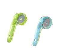 Jackanna Spazzola per cani in silicone con funzione massaggiante - Shampoo per cani ricaricabile, guanto da bagno e spazzola per la cura per cani e gatti - Morbido e sfeltrante (verde + blu)