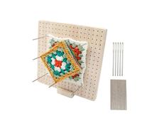JACKANNA Squares Blocking Board Accessori Crochet Board Accessori Hole Board Accessories, Granny Square Spanner con 20 perni in acciaio inox e 5 aghi con grande orecchio
