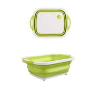 Jackanna Tagliere pieghevole lavabo, tagliere pieghevole portatile per lavare frutta e verdura, multifunzionale cucina frutta e verdura cesto di lavaggio (verde piccolo)