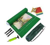 Jackanna Tappetino puzzle fino a 3000 pezzi, pratico rotolo di puzzle con tappetino in feltro e scatola di immagazzinaggio, facile da trasportare per gli appassionati di puzzle (verde)